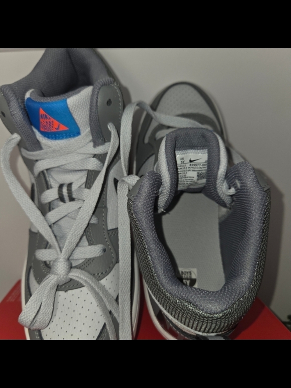 Nike Kids' Gray and White Sneakers